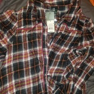 Puffed sleeve western style shirt